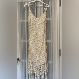 White beaded gown